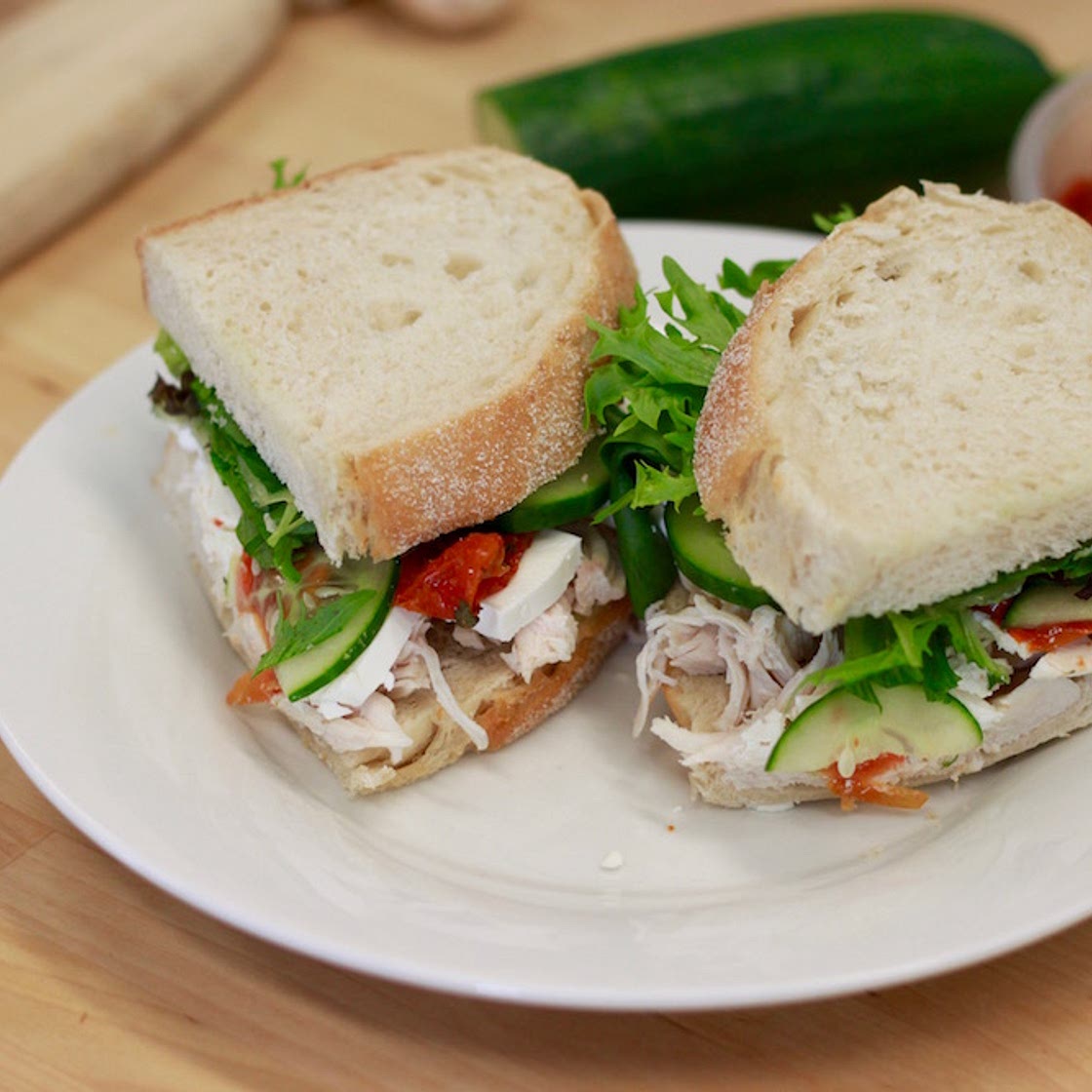 Chicken, Feta and Sundried Tomato Sandwich