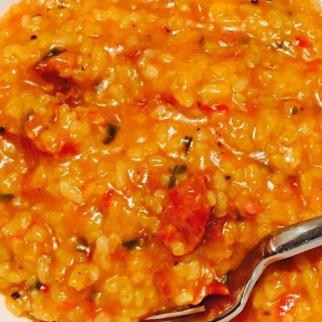 Tomato basil capsicum risotto
