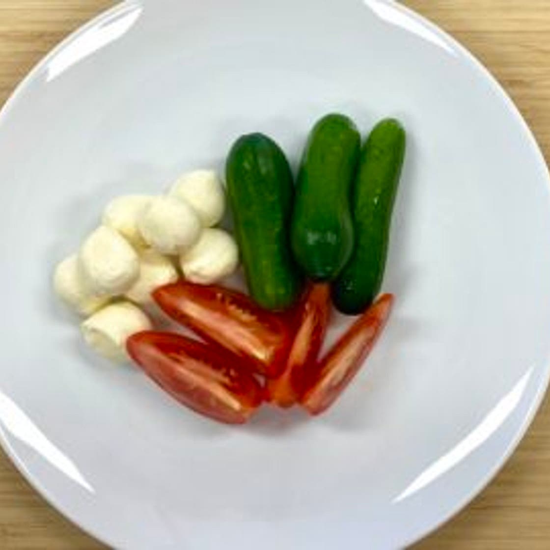 Baby Bocconcini with Tomato and Cucumber