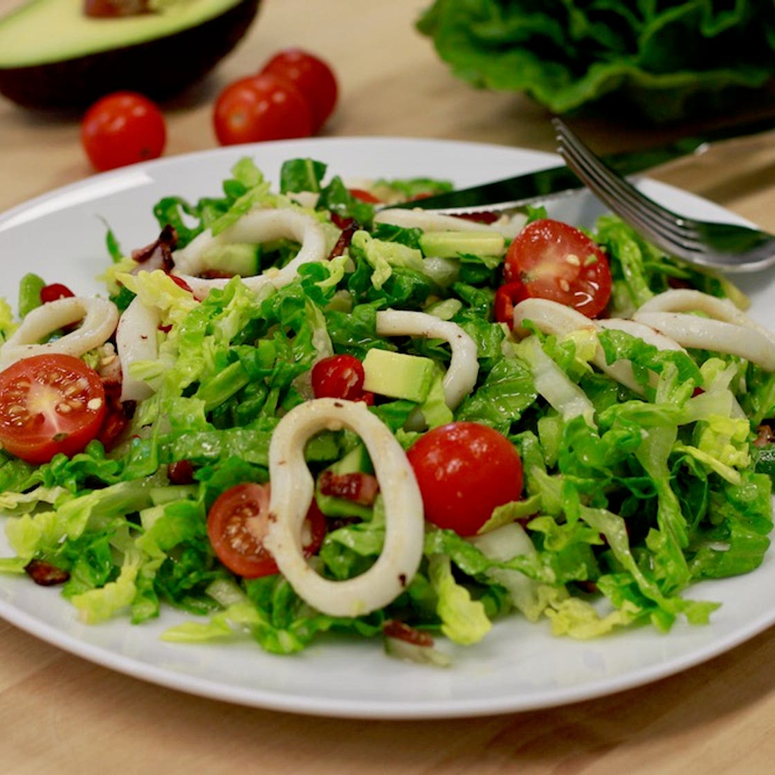 Calamari and Bacon Salad