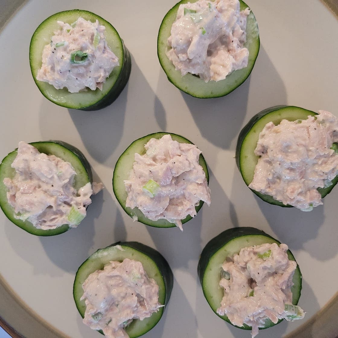 Tuna in Cucumber Cups