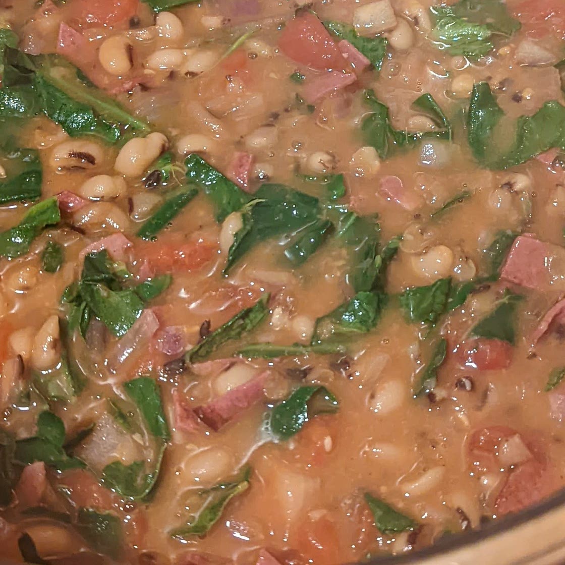 Black eyed peas and greens