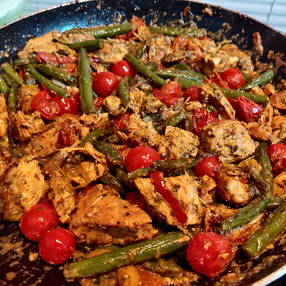 Chicken and Veggies with Basil Pesto
