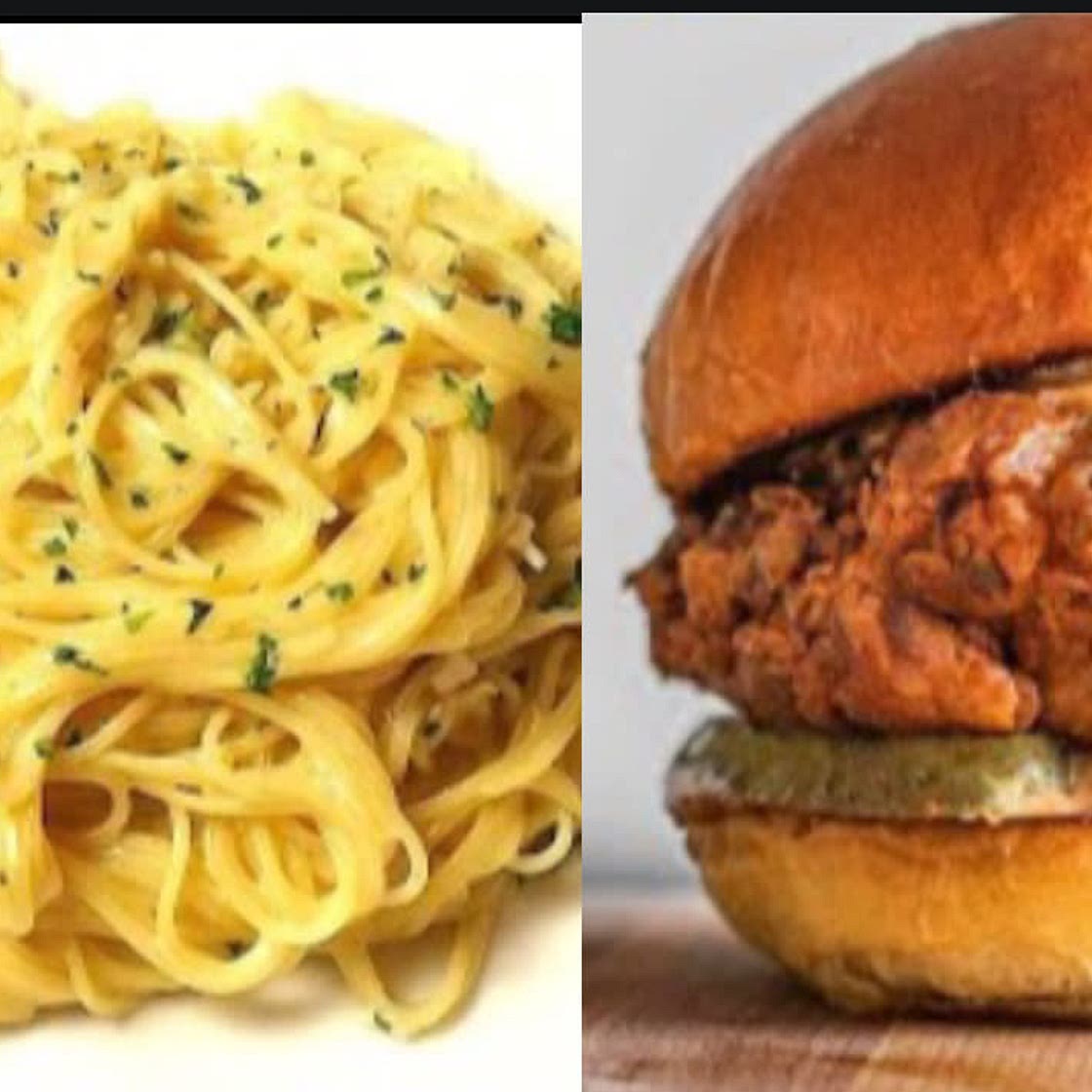 Seasoned Angel Hair Pasta with Chicken Sandwich