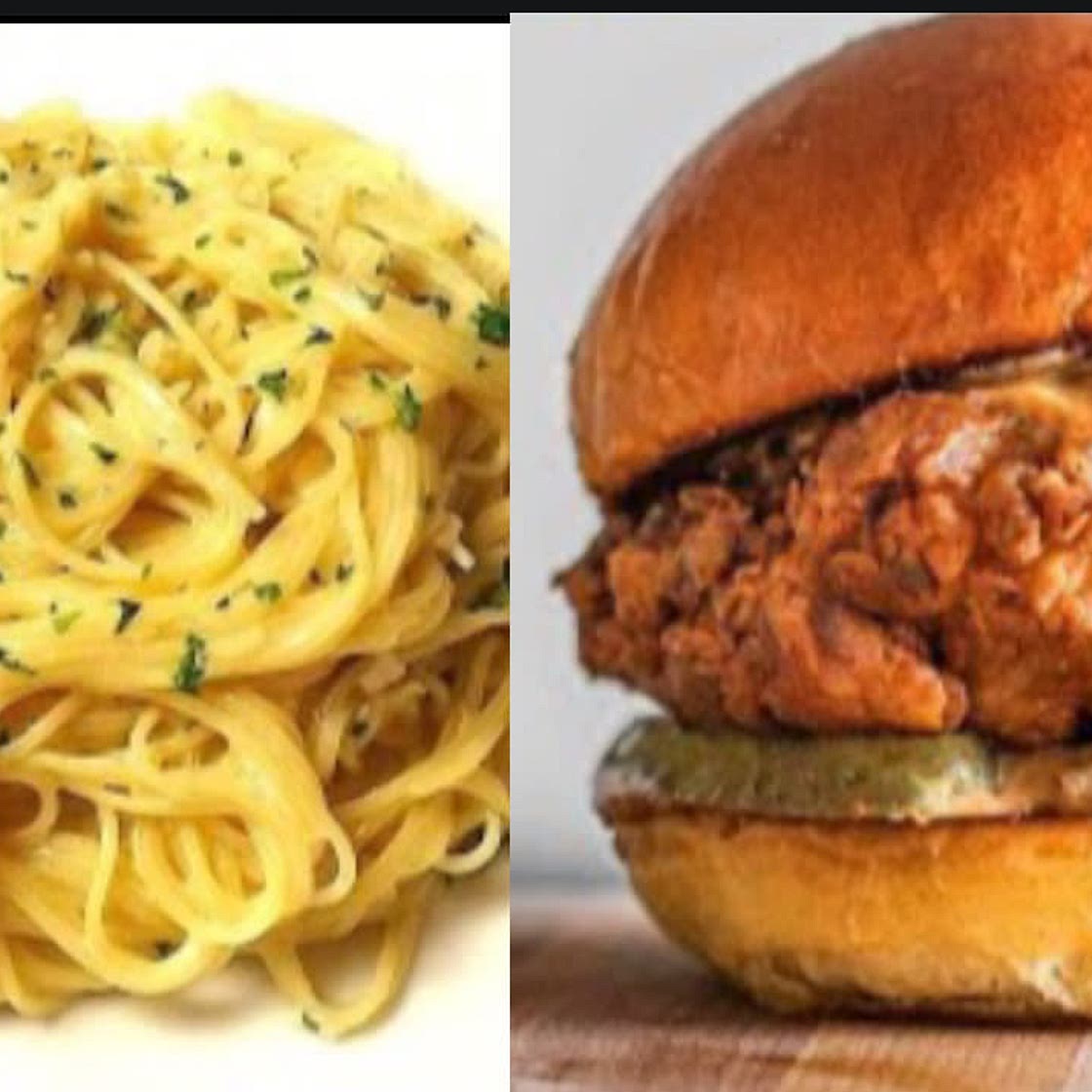 Seasoned Angel Hair Pasta with Chicken Sandwich