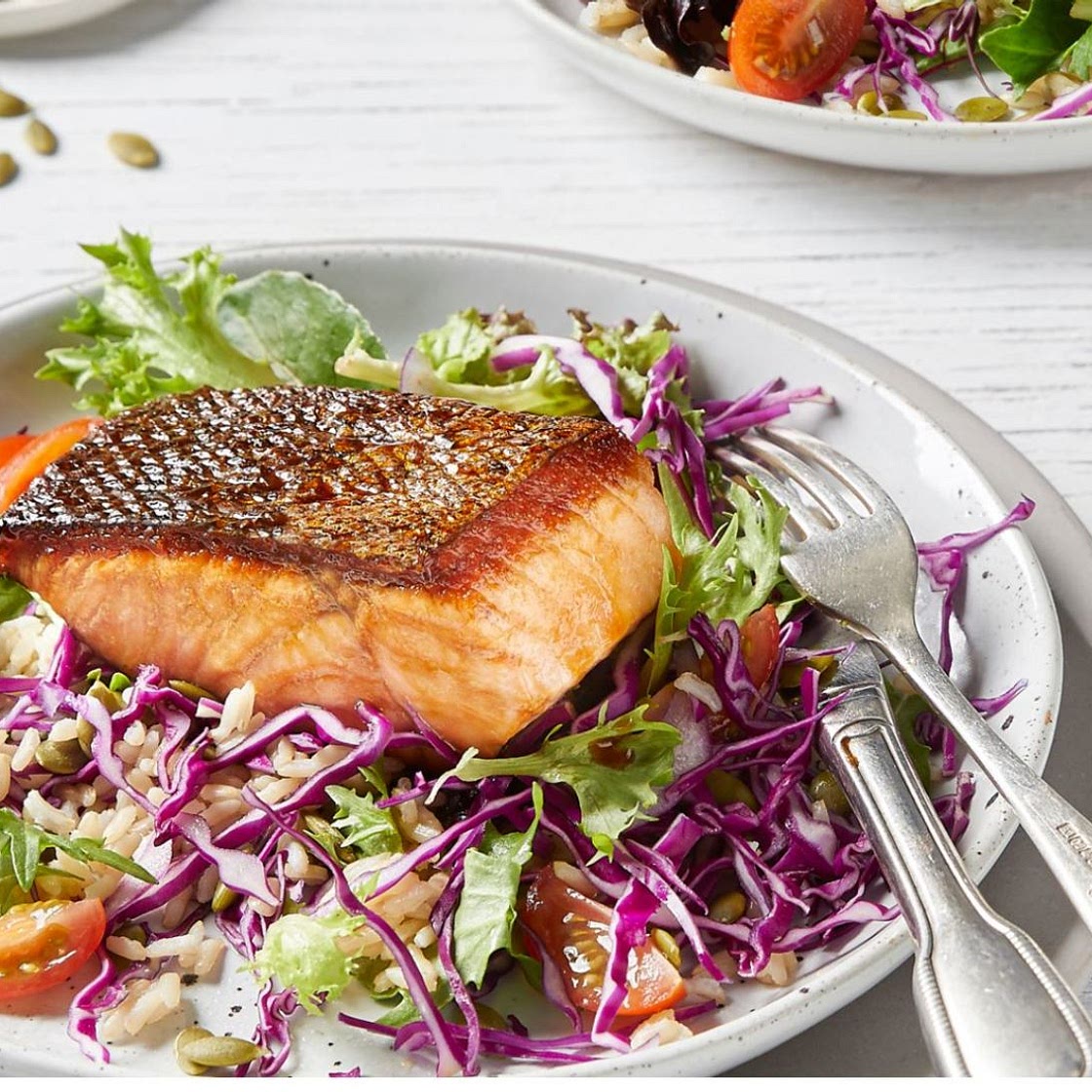 Teriyaki Salmon & Brown Rice Salad