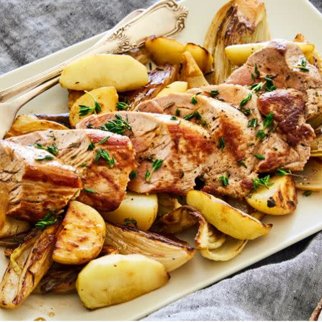 Roast Pork with Apple, Fennel & Thyme