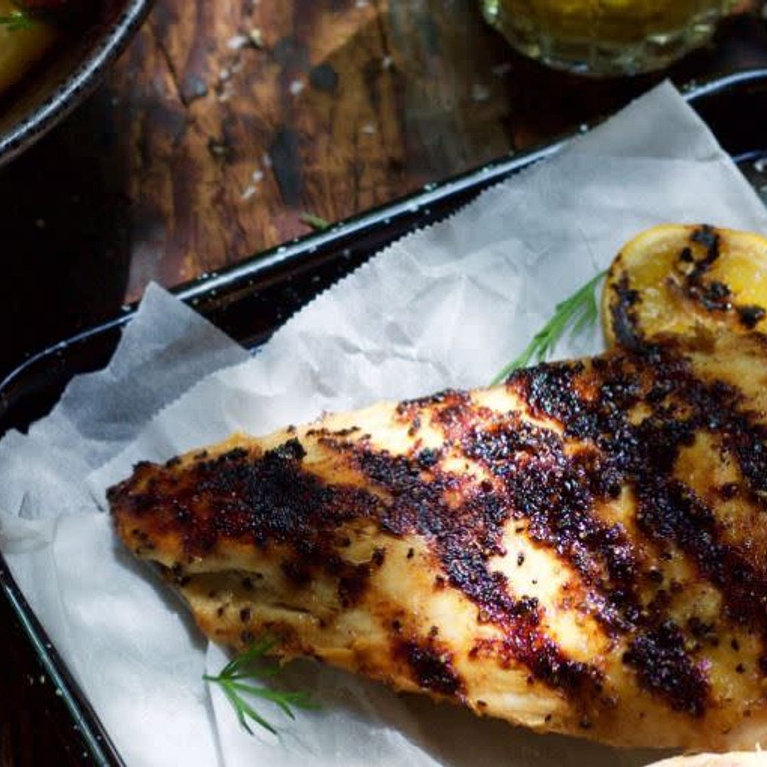 BBQ Lemon Chicken with Potato Salad