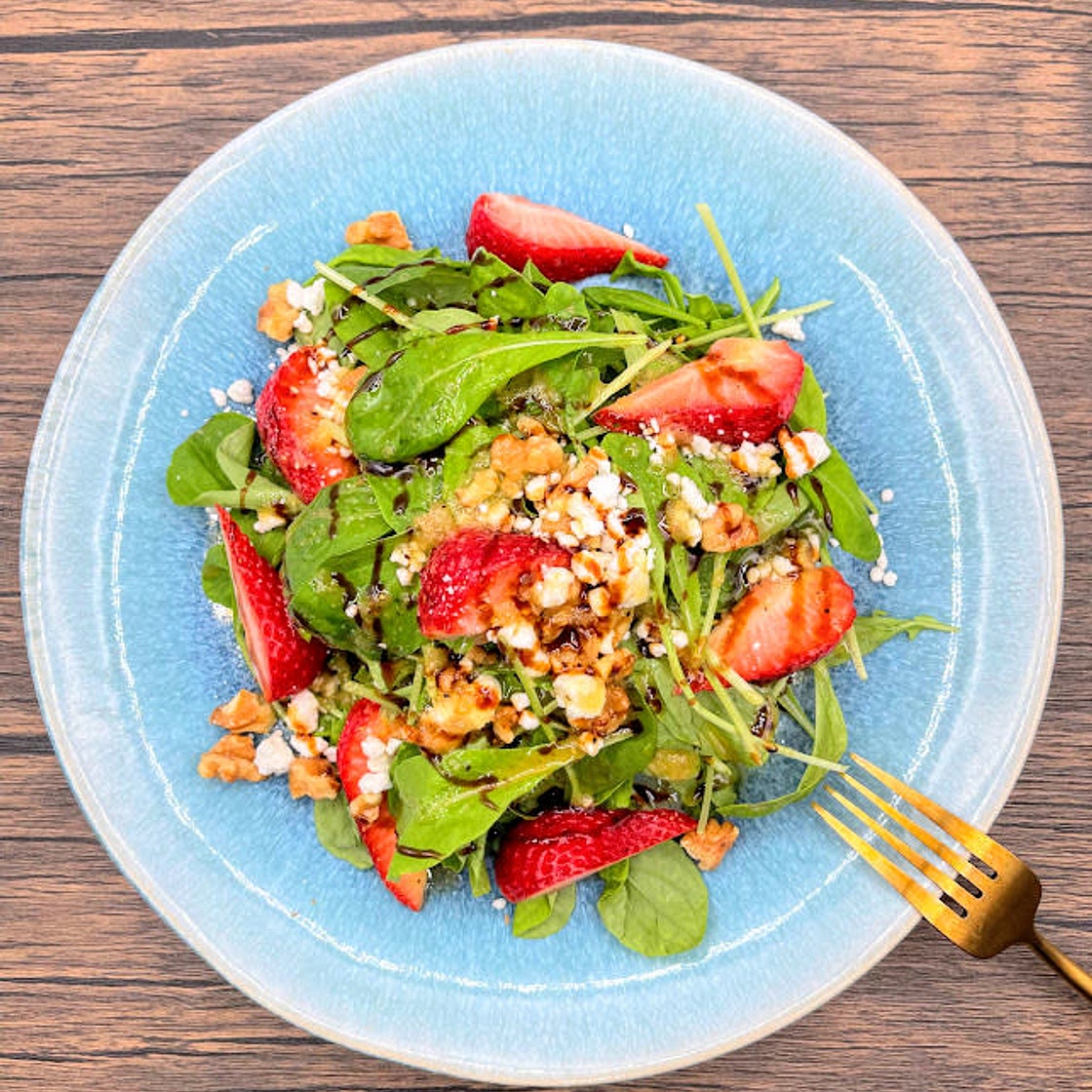 Strawberry Walnut Salad with Maple Dressing