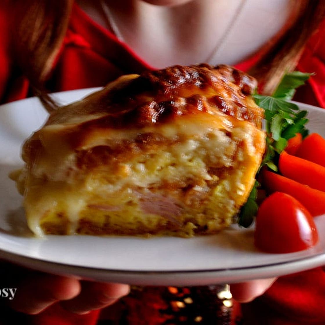 Easy Ham & Cheesy Croissant Breakfast Strata