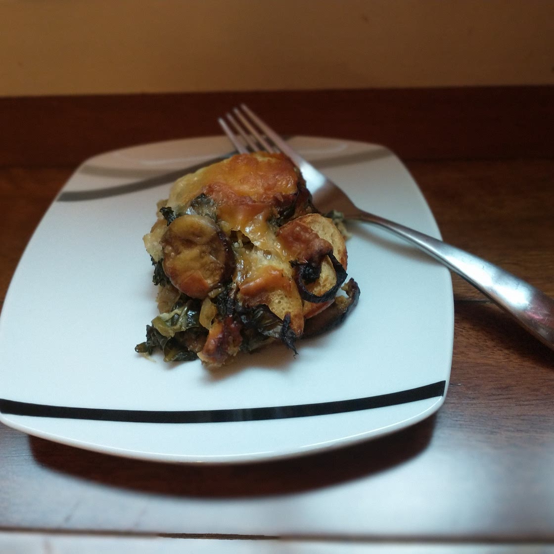 Remix: Caramelized Onion, Mushroom & Kale Strata