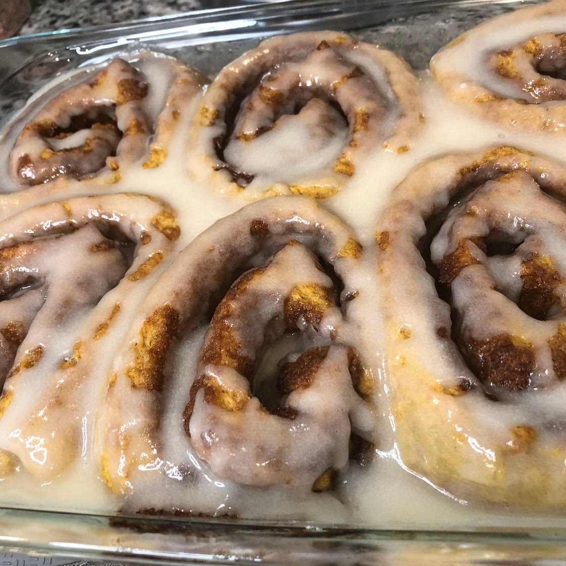 Pumpkin Cinnamon Rolls with cream cheese frosting 