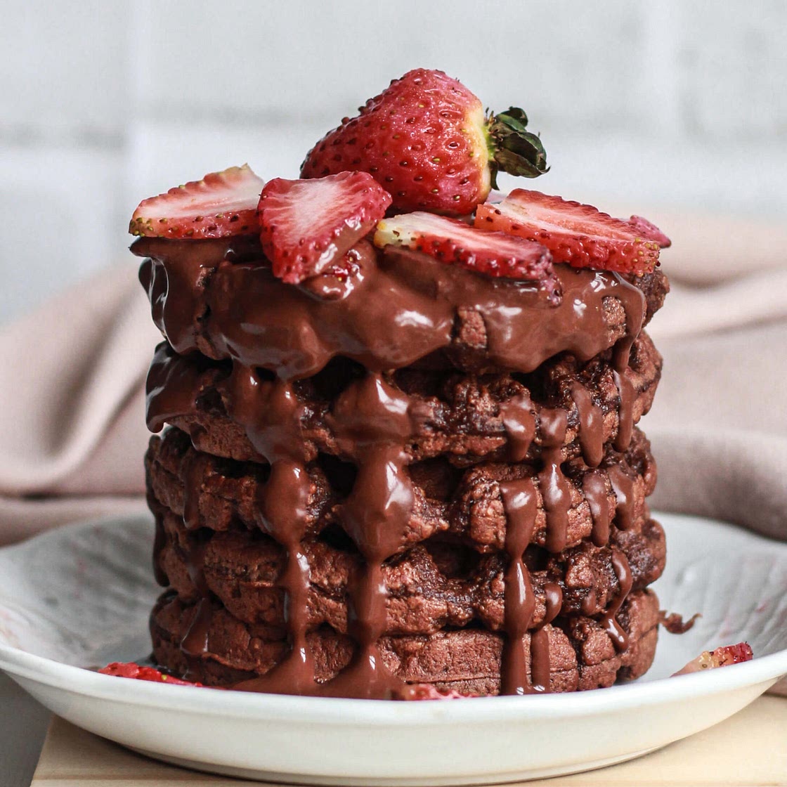 Easy Chocolate Oatmeal Waffles (Vegan)