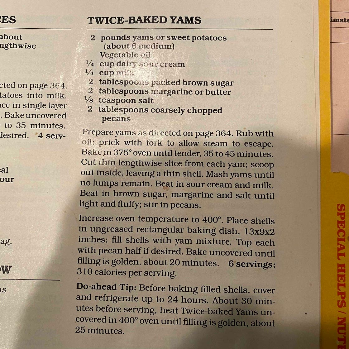 Twice Baked Yams