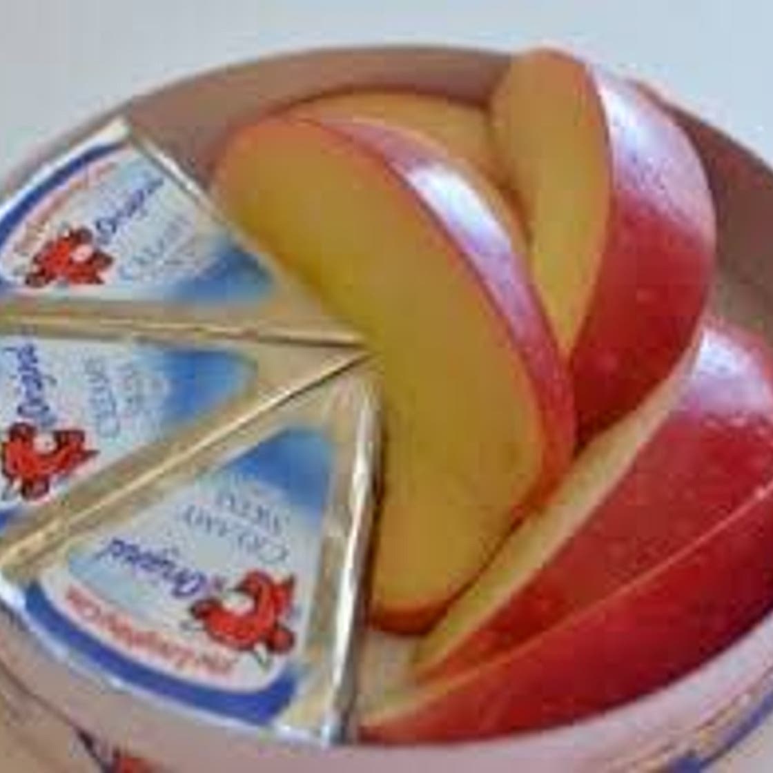 Cheese slices and apple