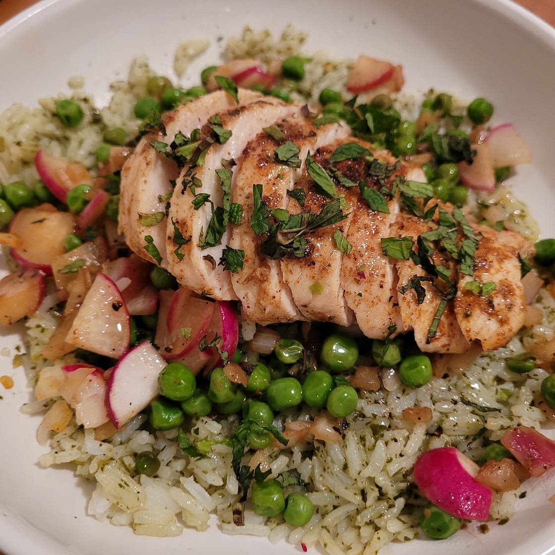 Harissa Chicken with Zhoug Rice