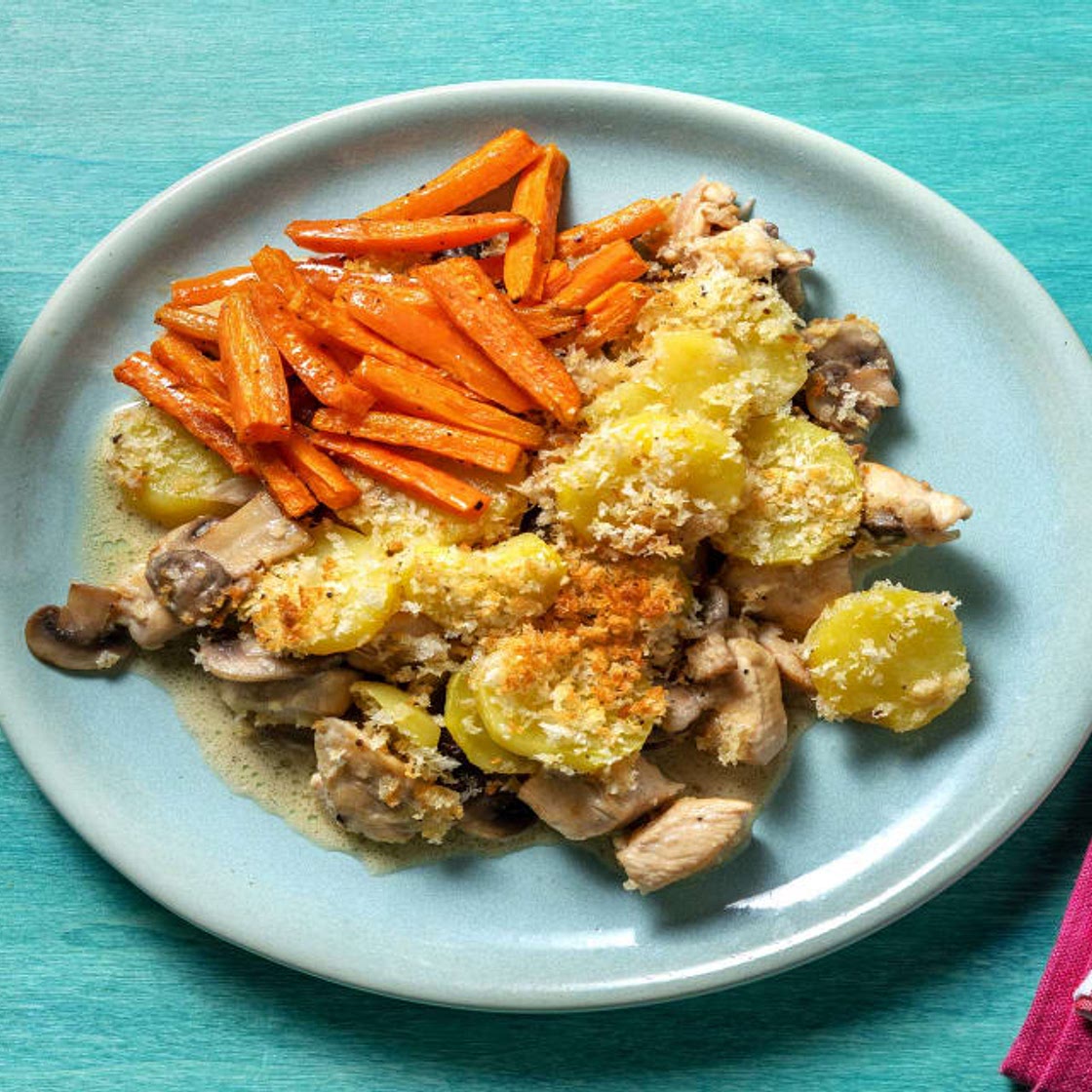 Prince Harry's Chicken Pie with Mushrooms and Roasted Carrots