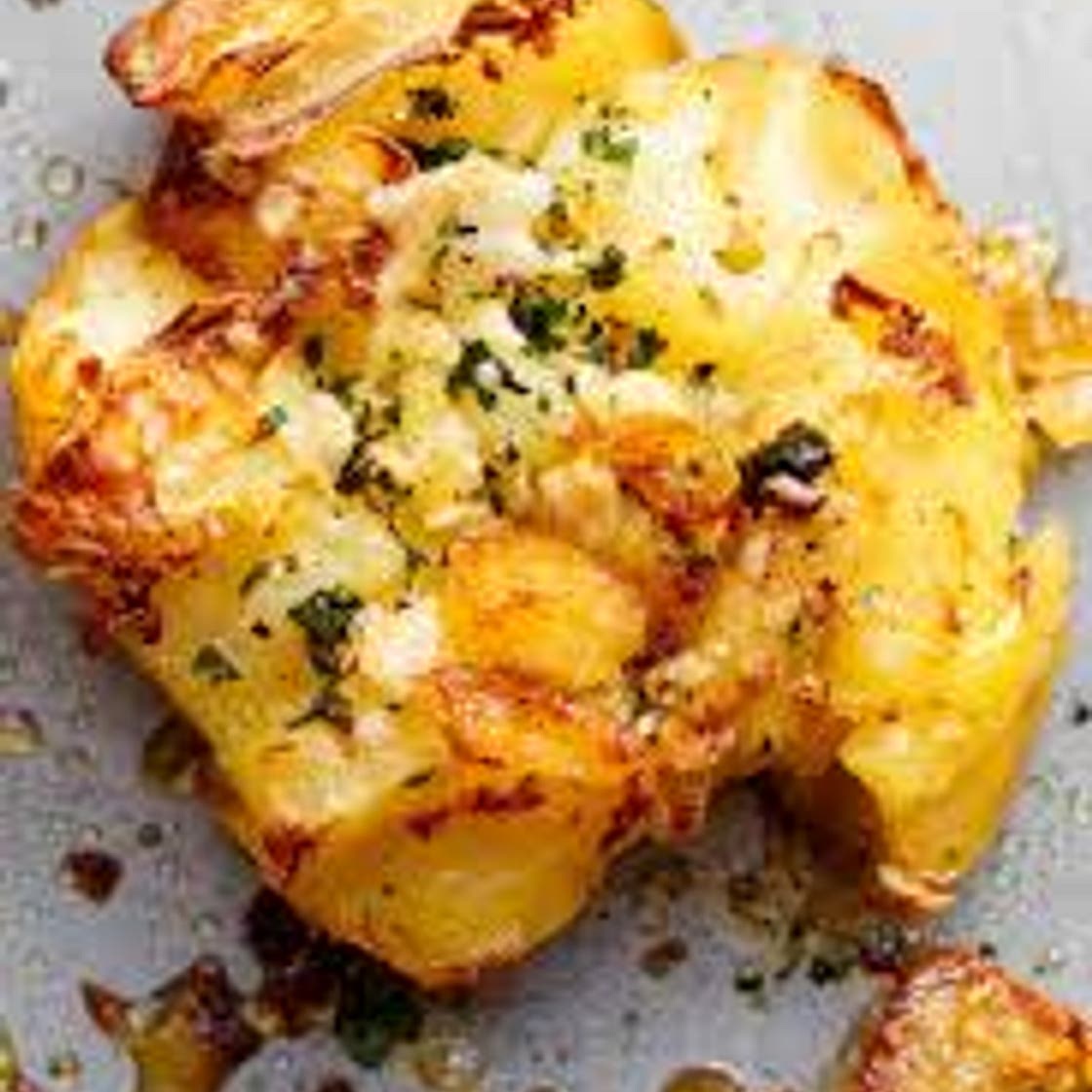Crispy smashed potatoes