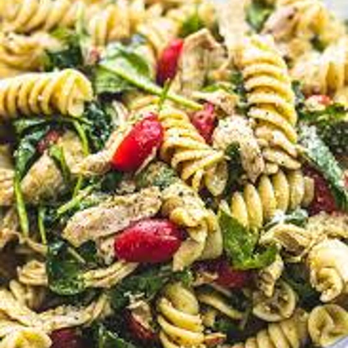 Crumbed chicken pasta salad