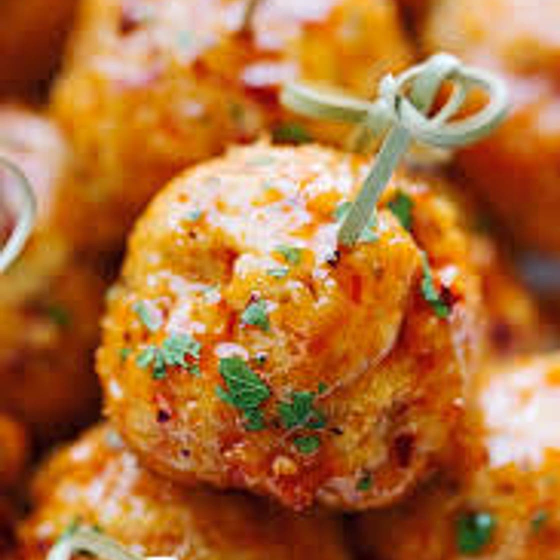Firecracker pork meatballs