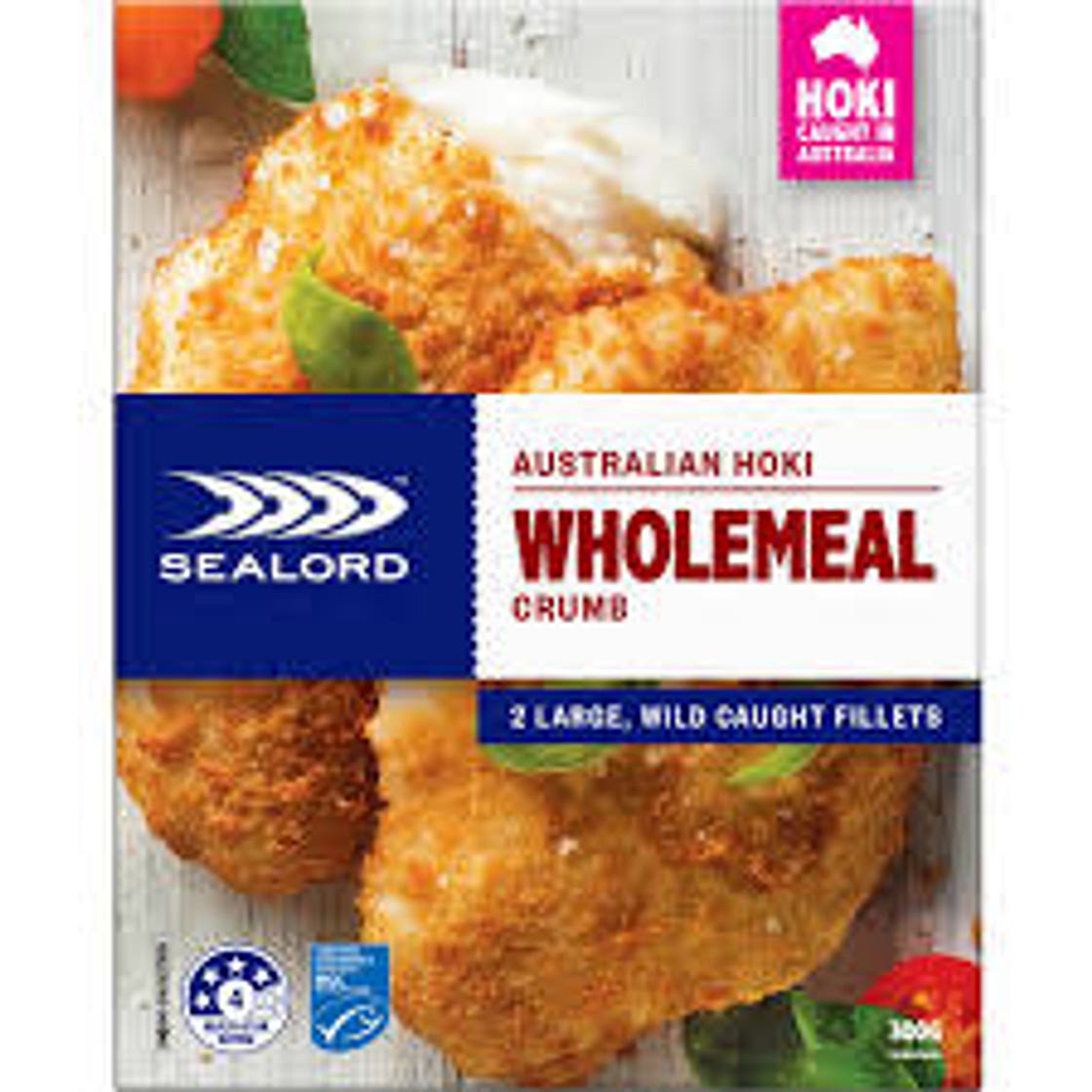 Hoki wholemeal fish- Fish and chips 285 cal 35g carbs 8 fat 18g protein*