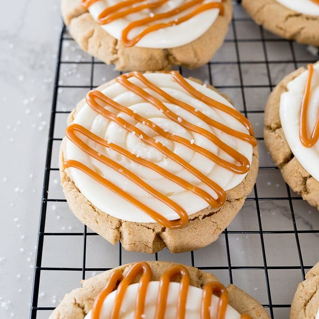 Copycat Crumbl Salted Caramel Cheesecake Cookie