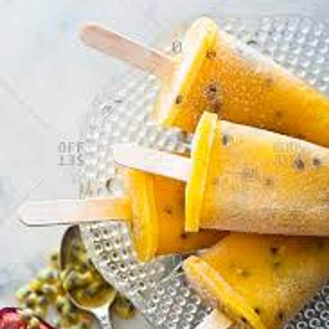 Passionfruit mango ice block