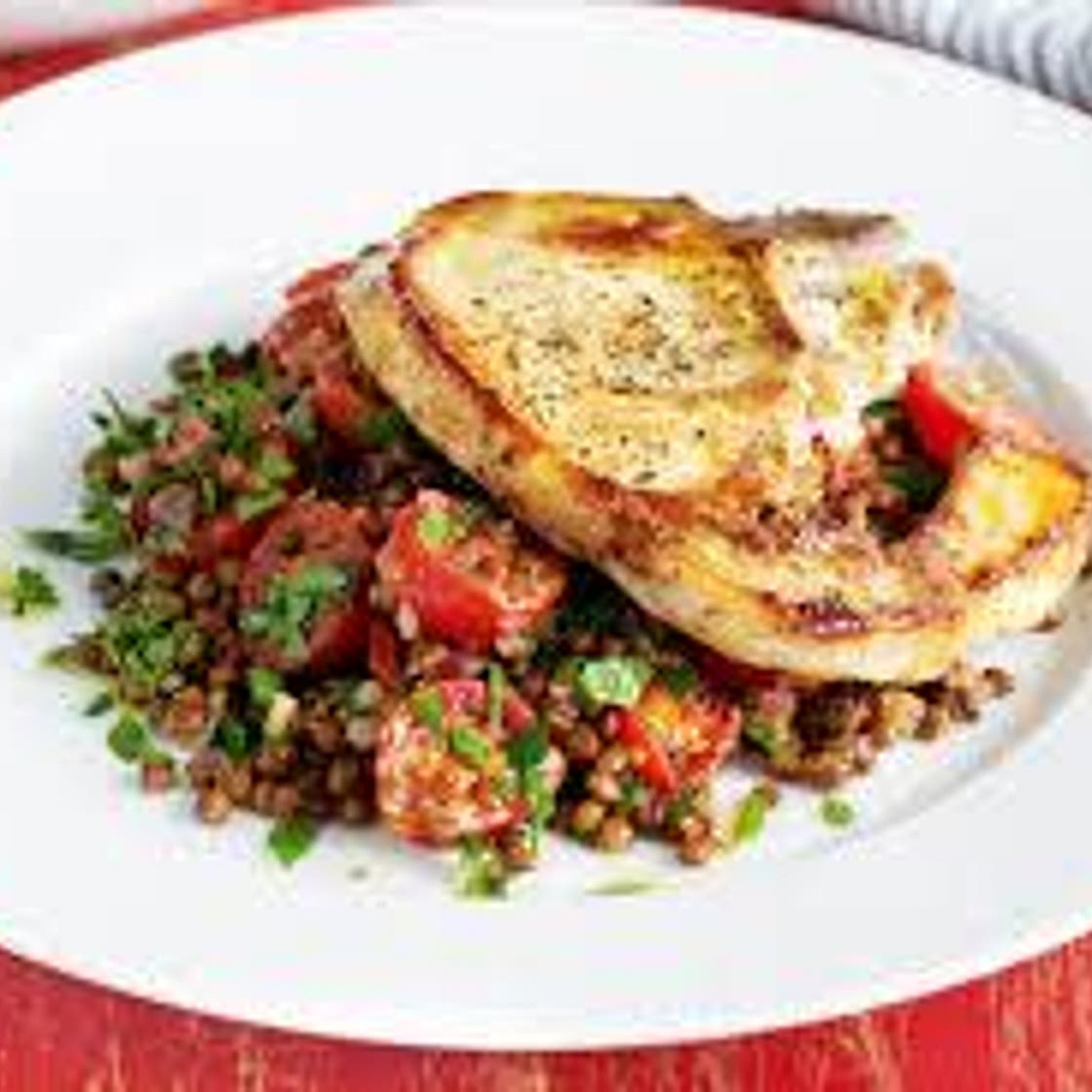 Pork chops and salad