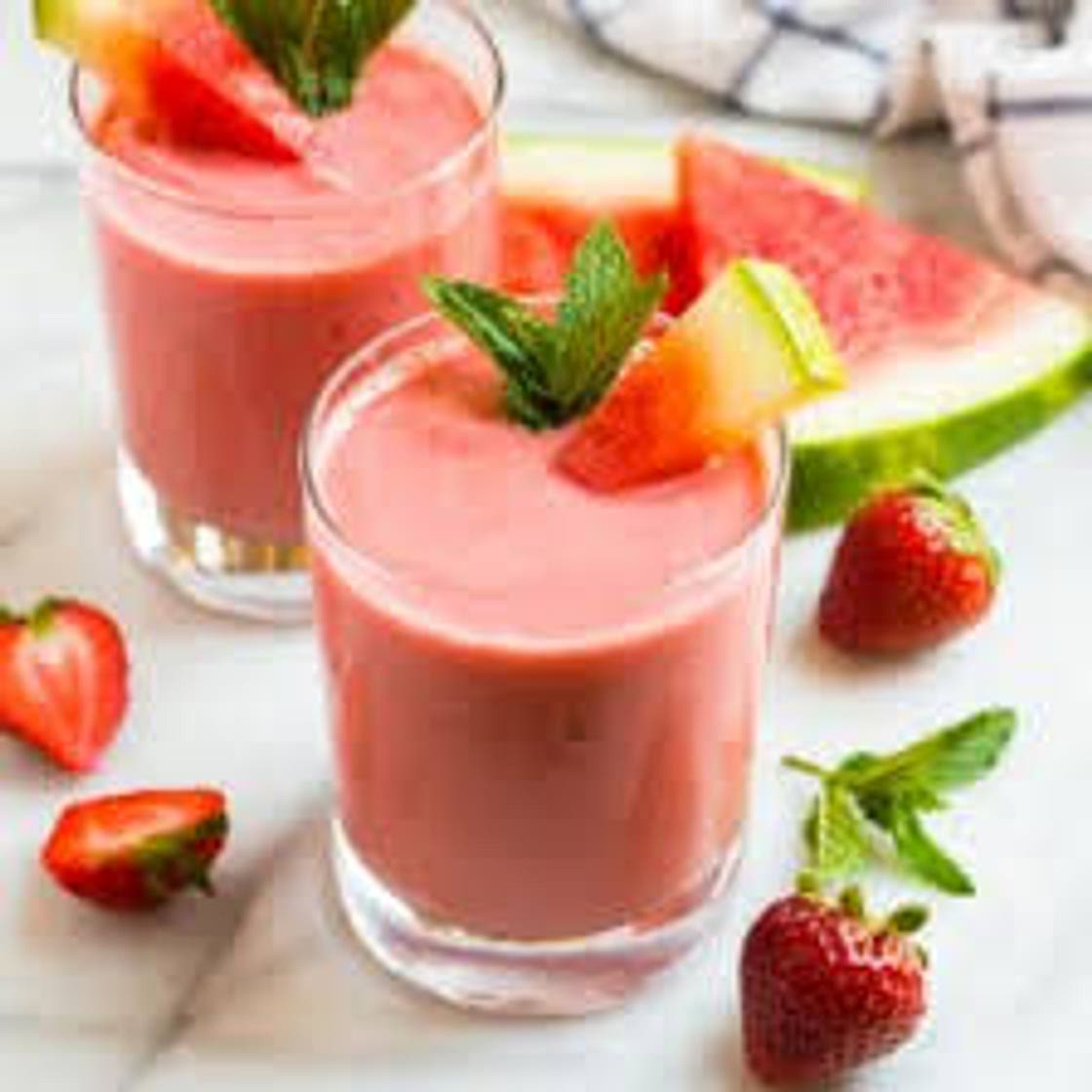 Watermelon orange and mango smoothie