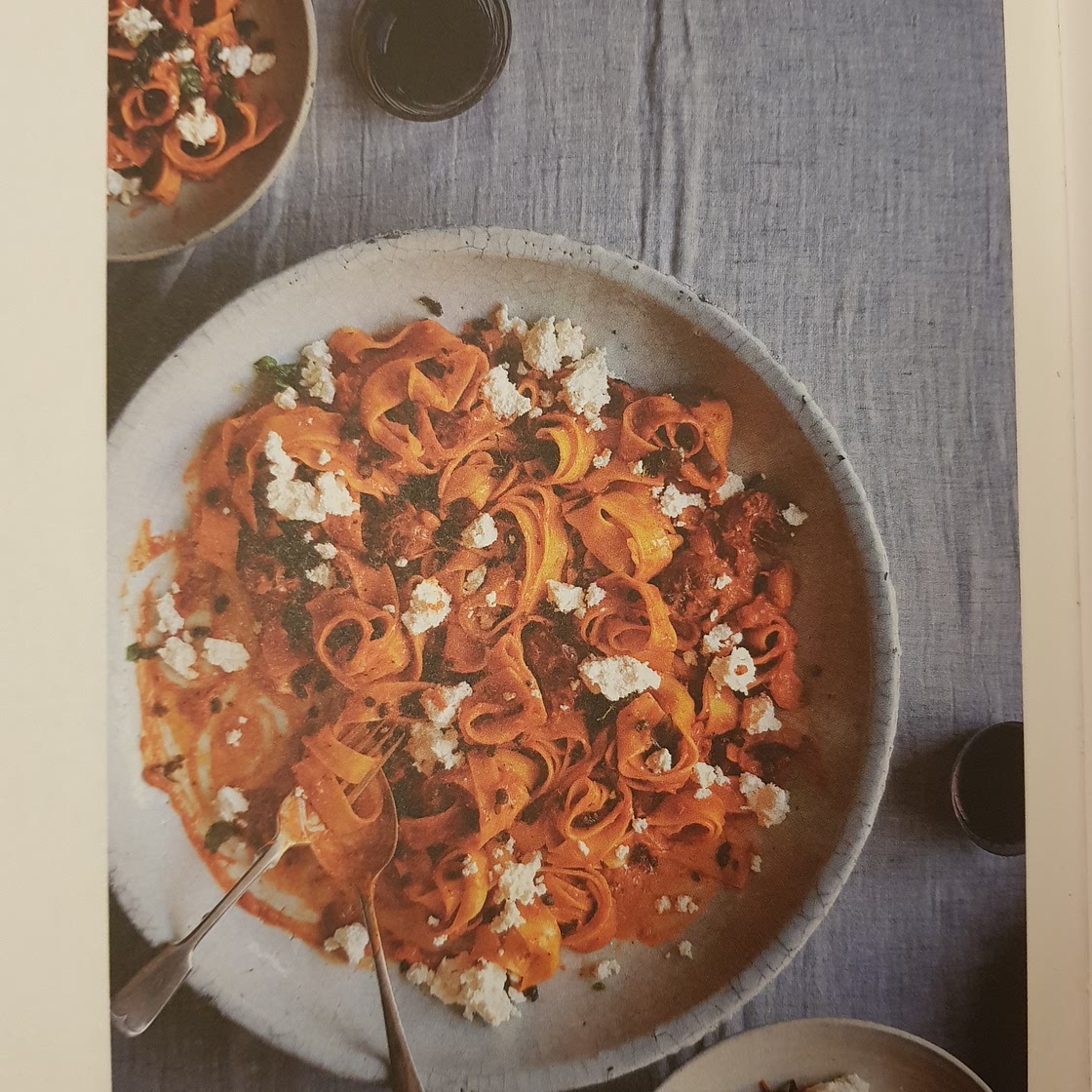 Crispy caper & slow-roasted tomato pappardelle