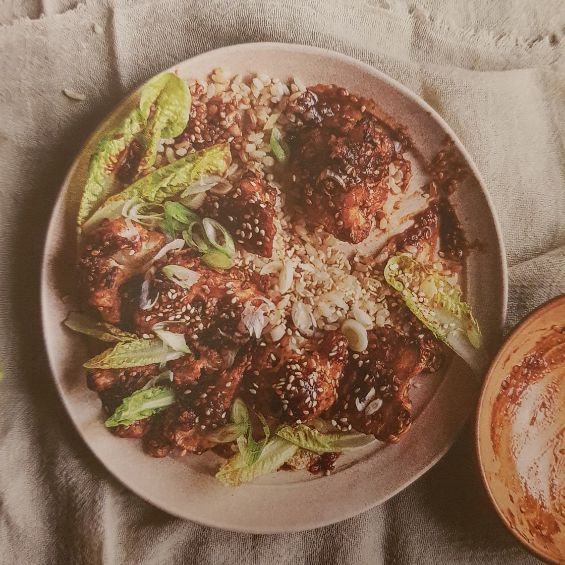 Sticky sesame-baked cauliflower