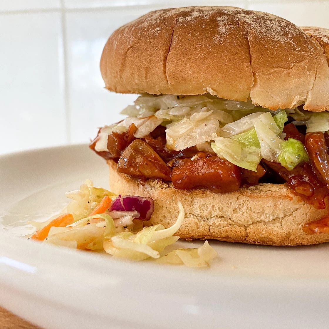 BBQ Jackfruit and Coleslaw Sandwiches