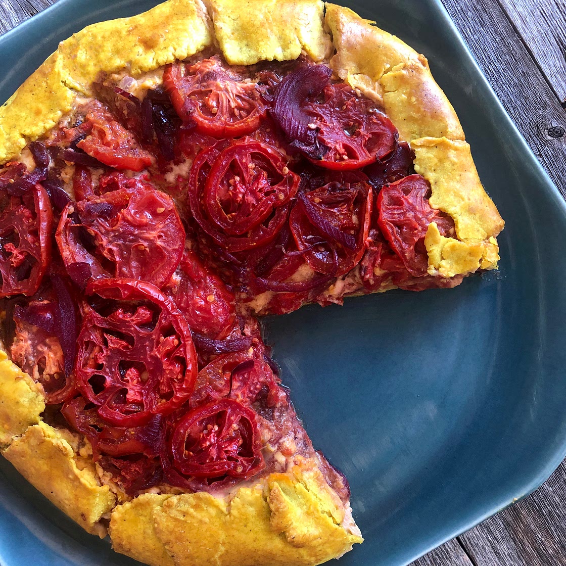 Curry Tomato Pie w/ Tamarind Onions