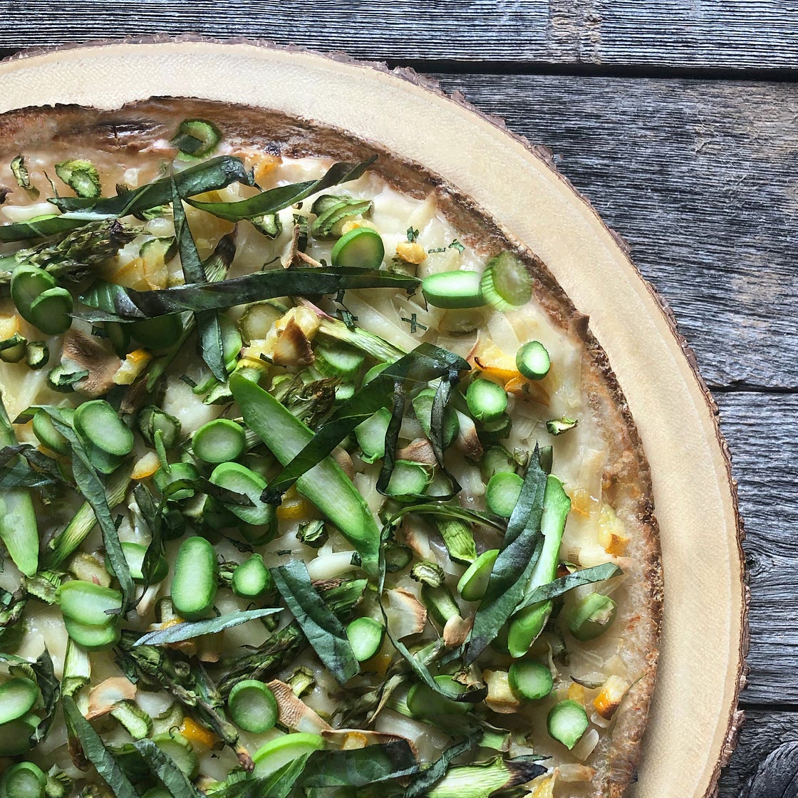 Asparagus Spring Pizza w/ Preserved Lemon