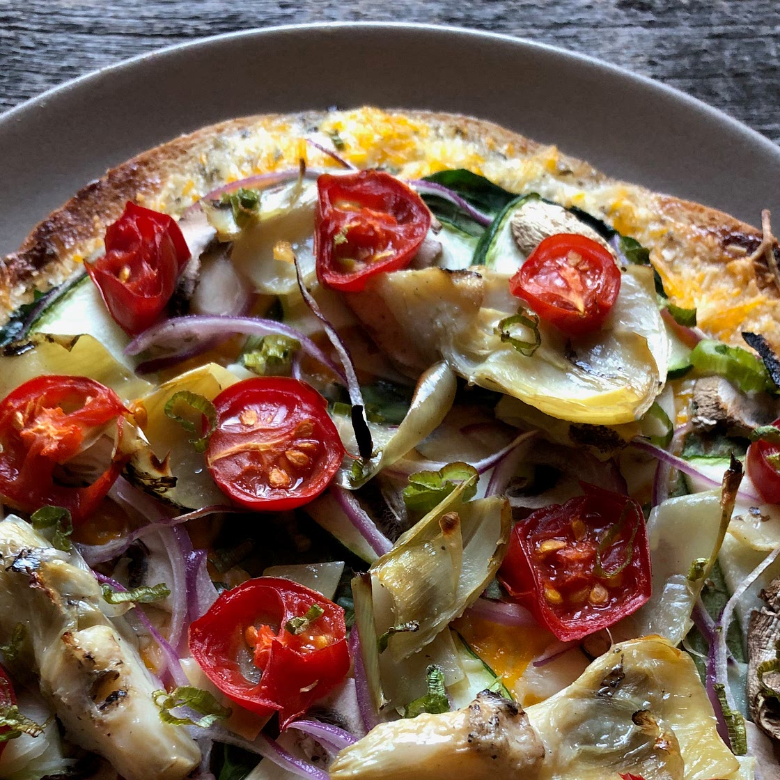 Garlic Veggie Gourmet Pizza
