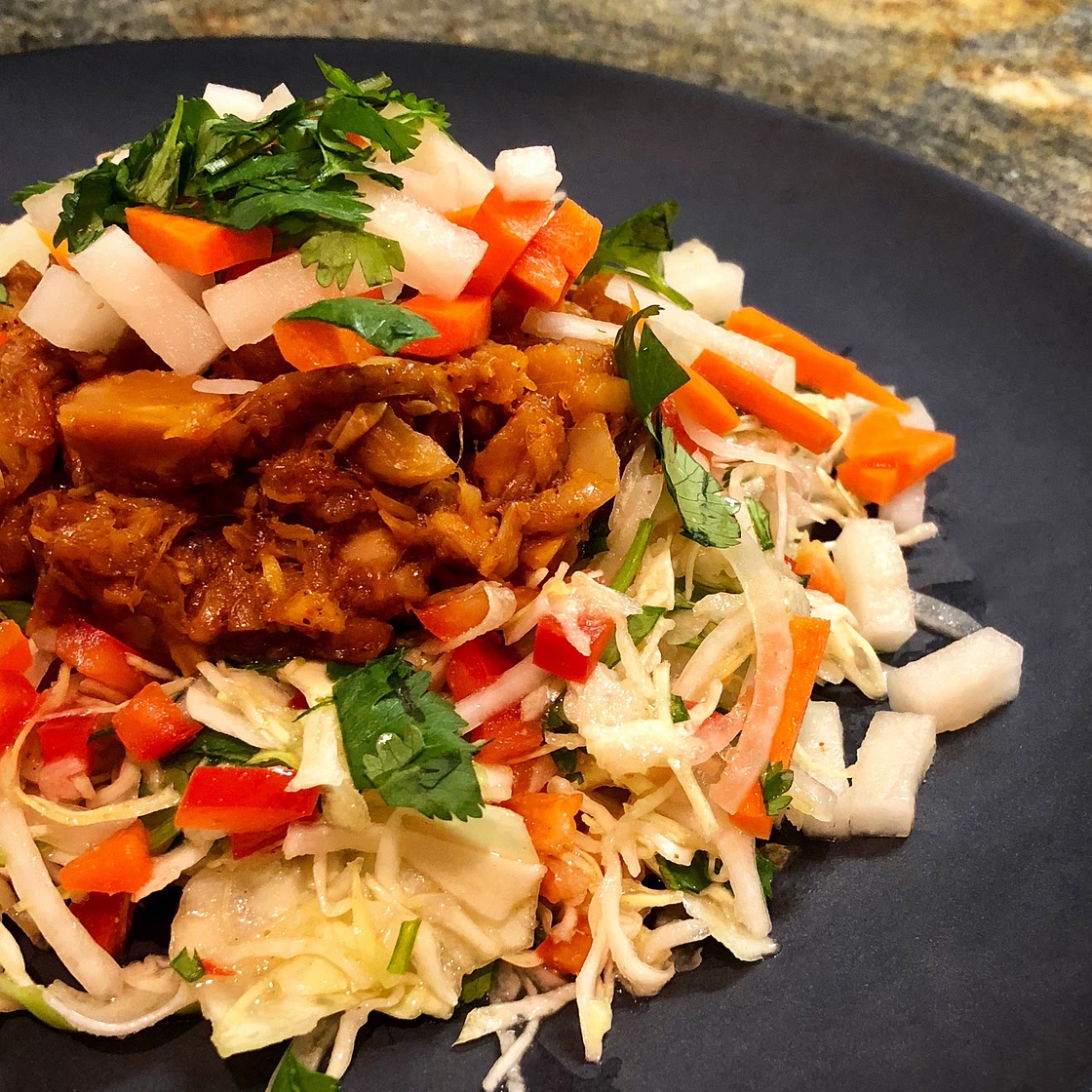 Jackfruit "Pulled Pork" BBQ Salad