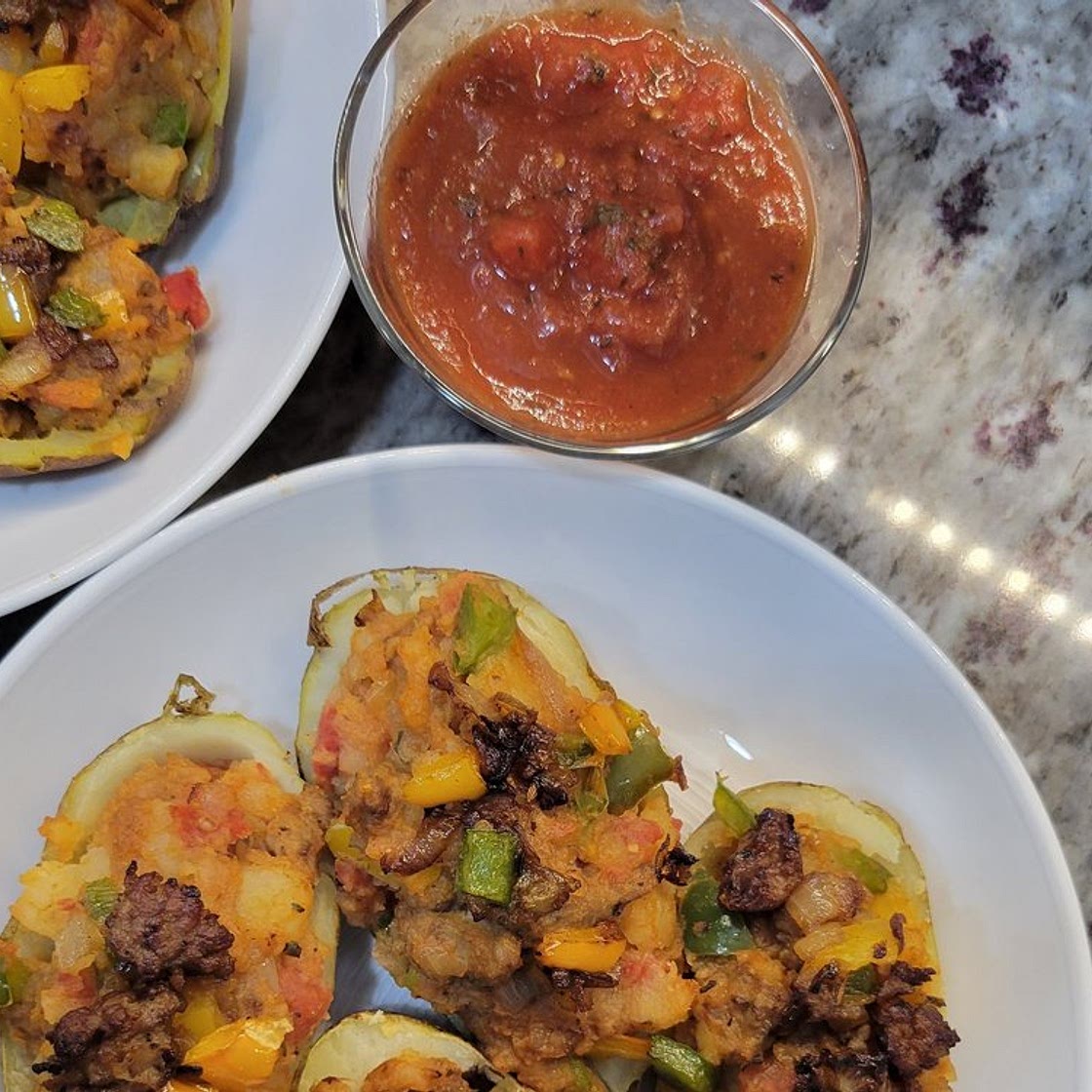 [Paleo, Whole30] Twice Baked Pizza Potatoes — Bottomless Chef