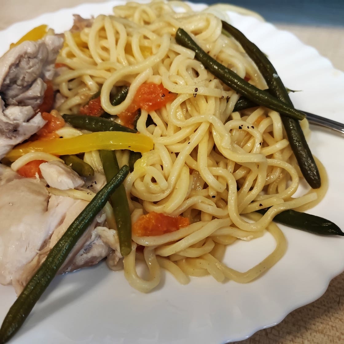 Drunk chicken with veggies