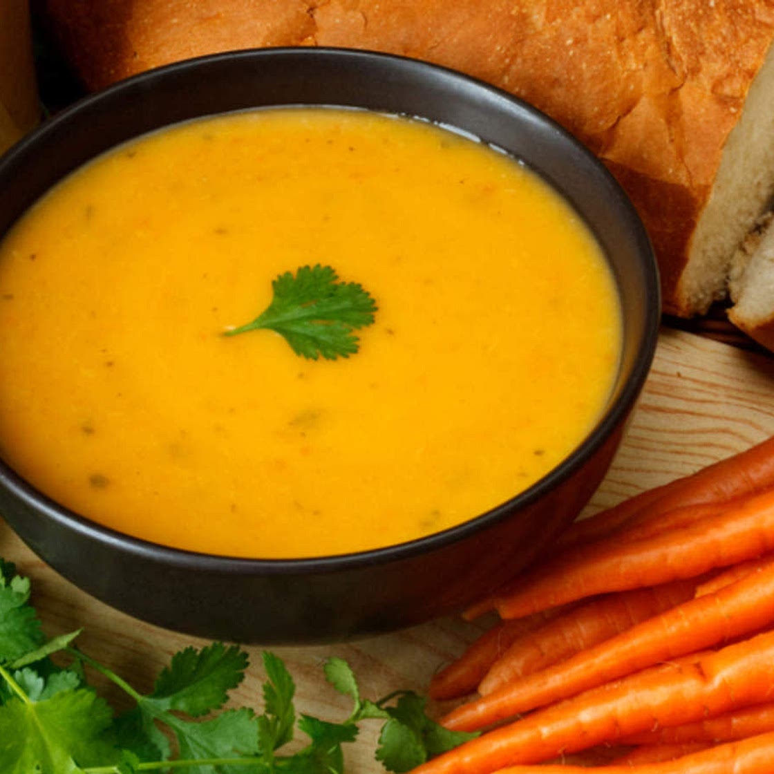 Leek, potato and carrot soup