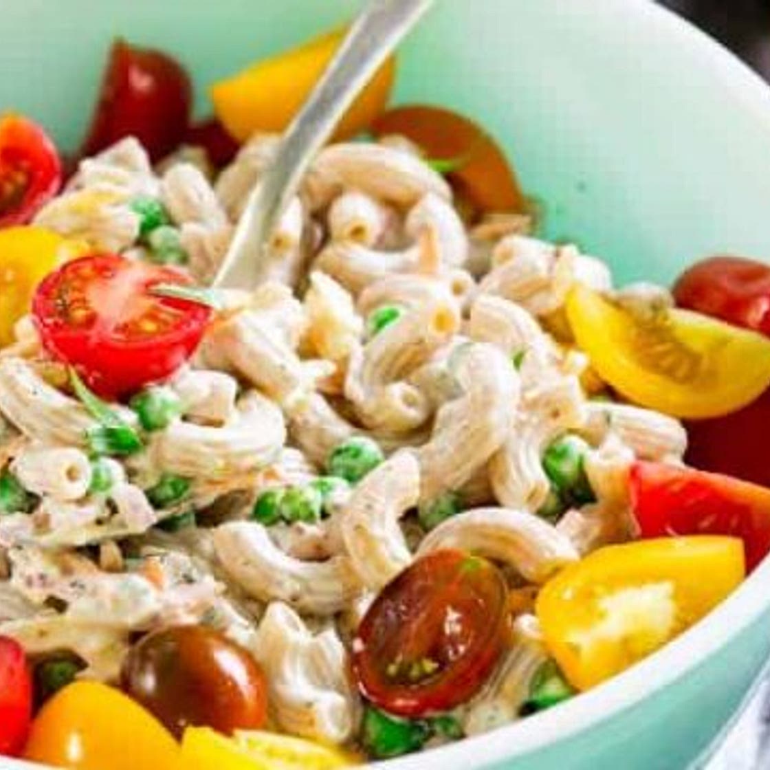 Healthy Macaroni Salad with Greek Yogurt and Cheddar