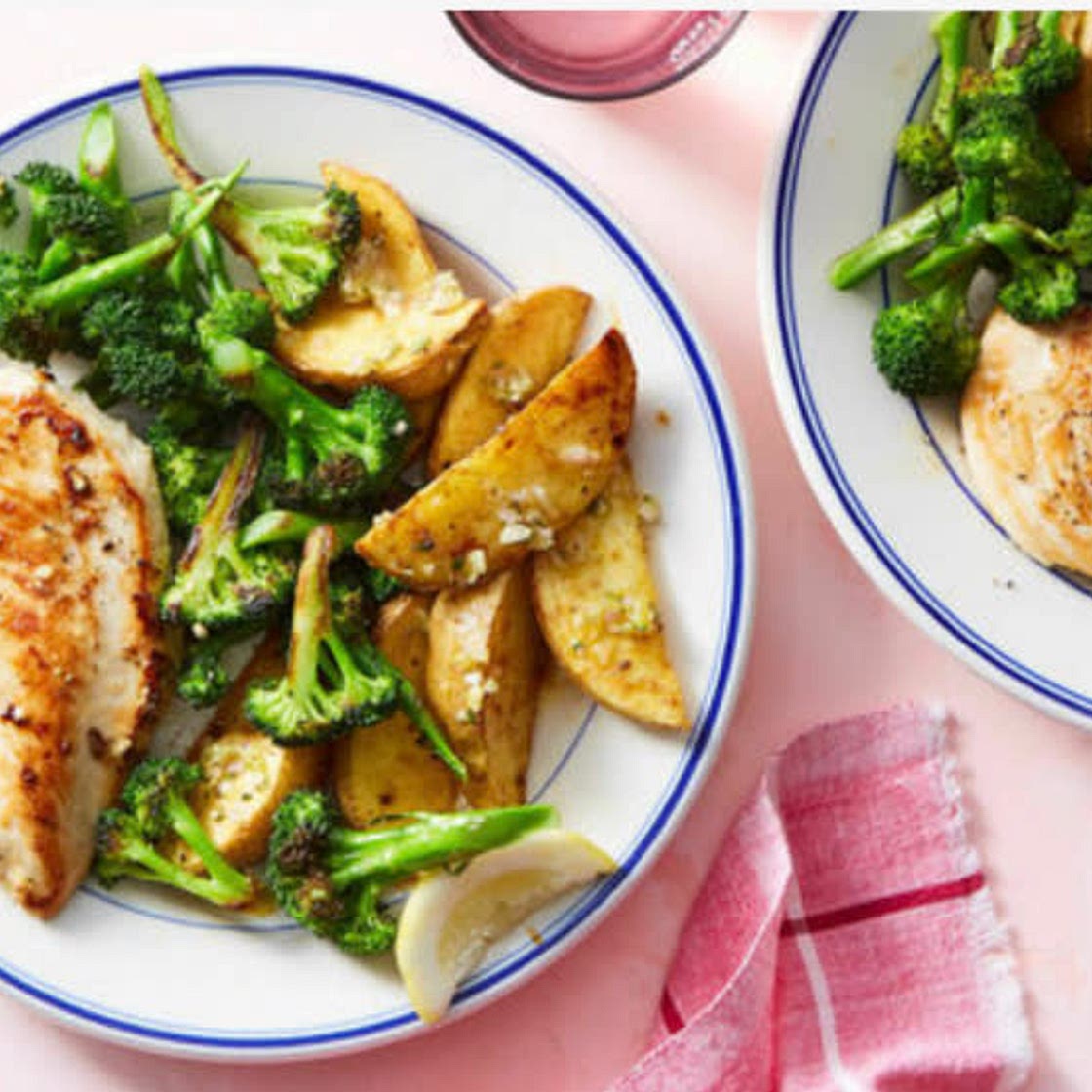 Garlic-Rosemary Chicken & Potatoes with Roasted Broccoli