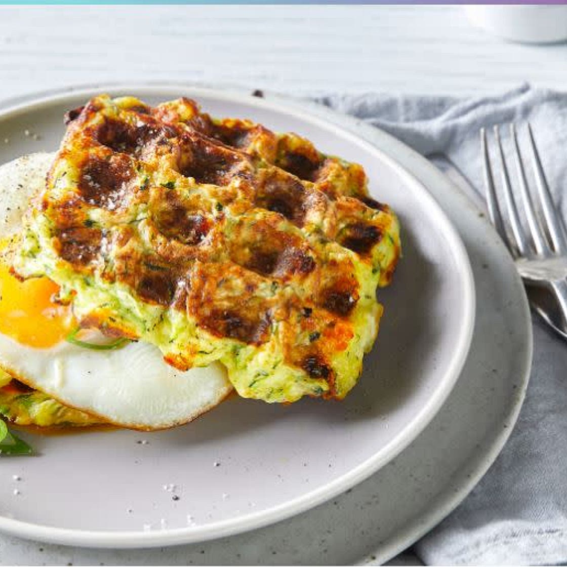 Zucchini Waffles with Fried Eggs