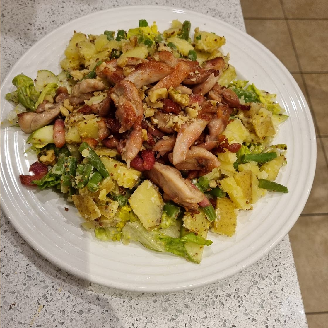 Waldorf Salad Style Salad with Chicken & Bacon