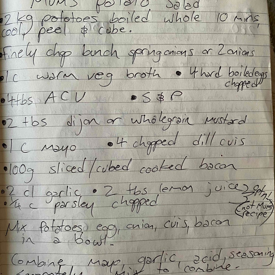 Mum’s German potato salad 
