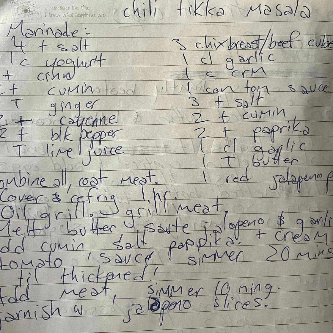 Chill tikka masala
