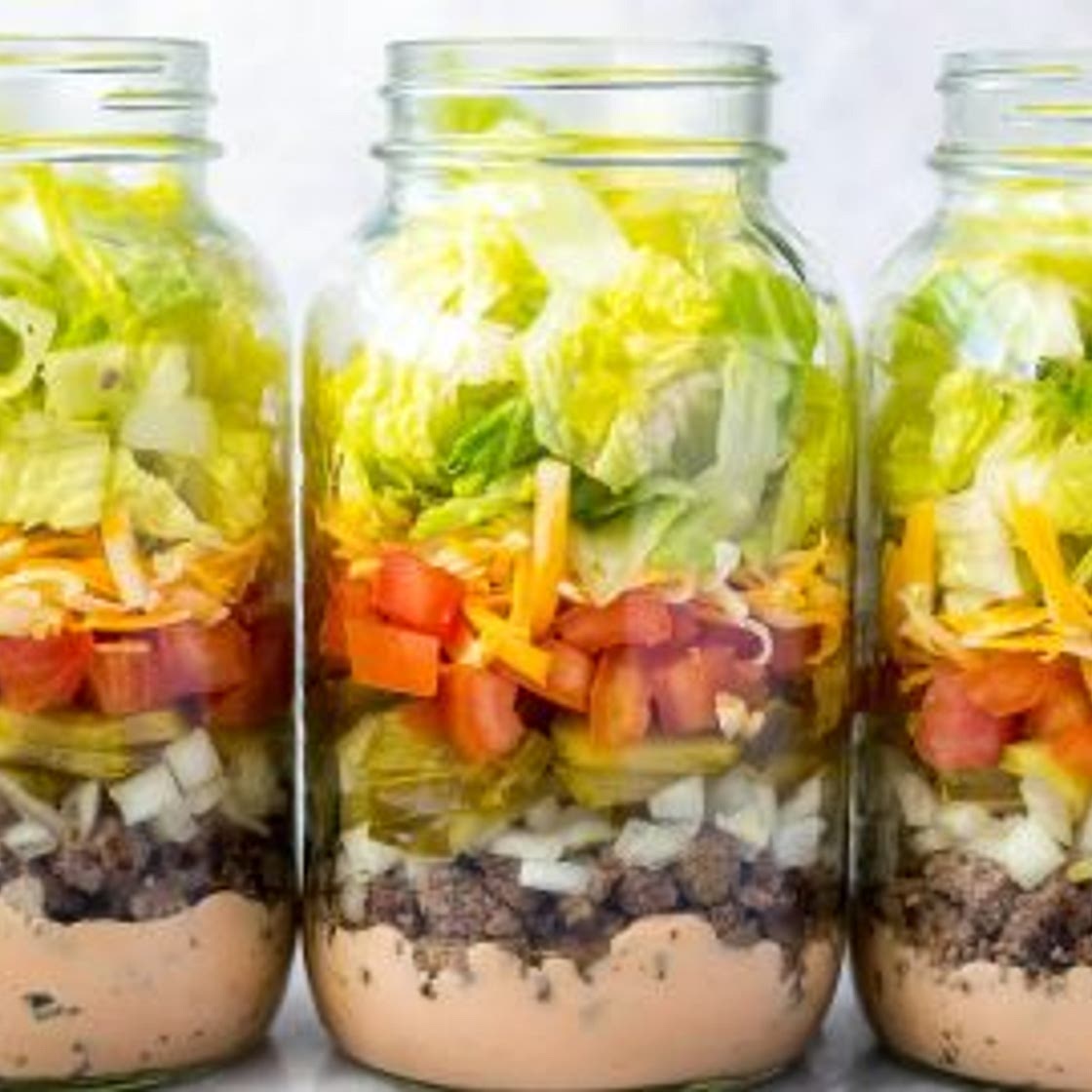 Big Mac Salad Jars {Meal Prep, Low Carb}