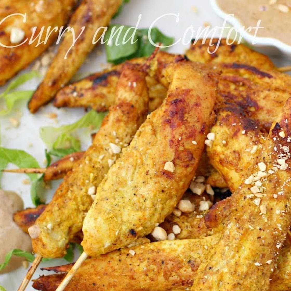 Asian Chicken Satay Skewers with Spicy Thai Peanut Sauce