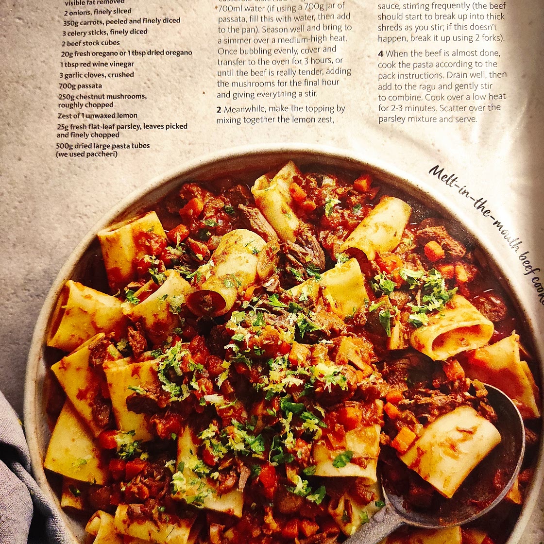 Shredded beef Ragu with lemon and parsley