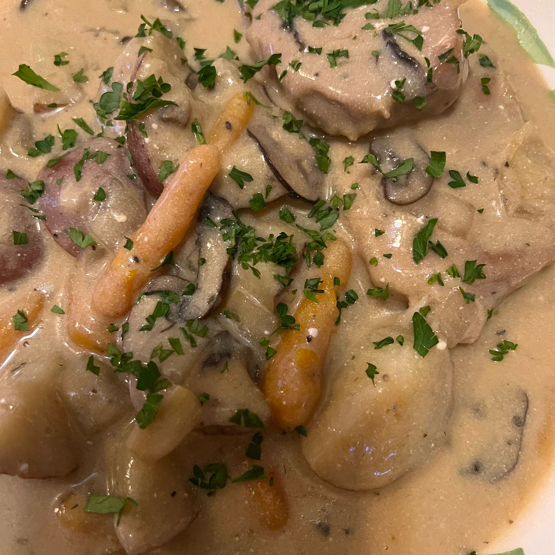 INSTANT POT SMOTHERED PORK CHOPS