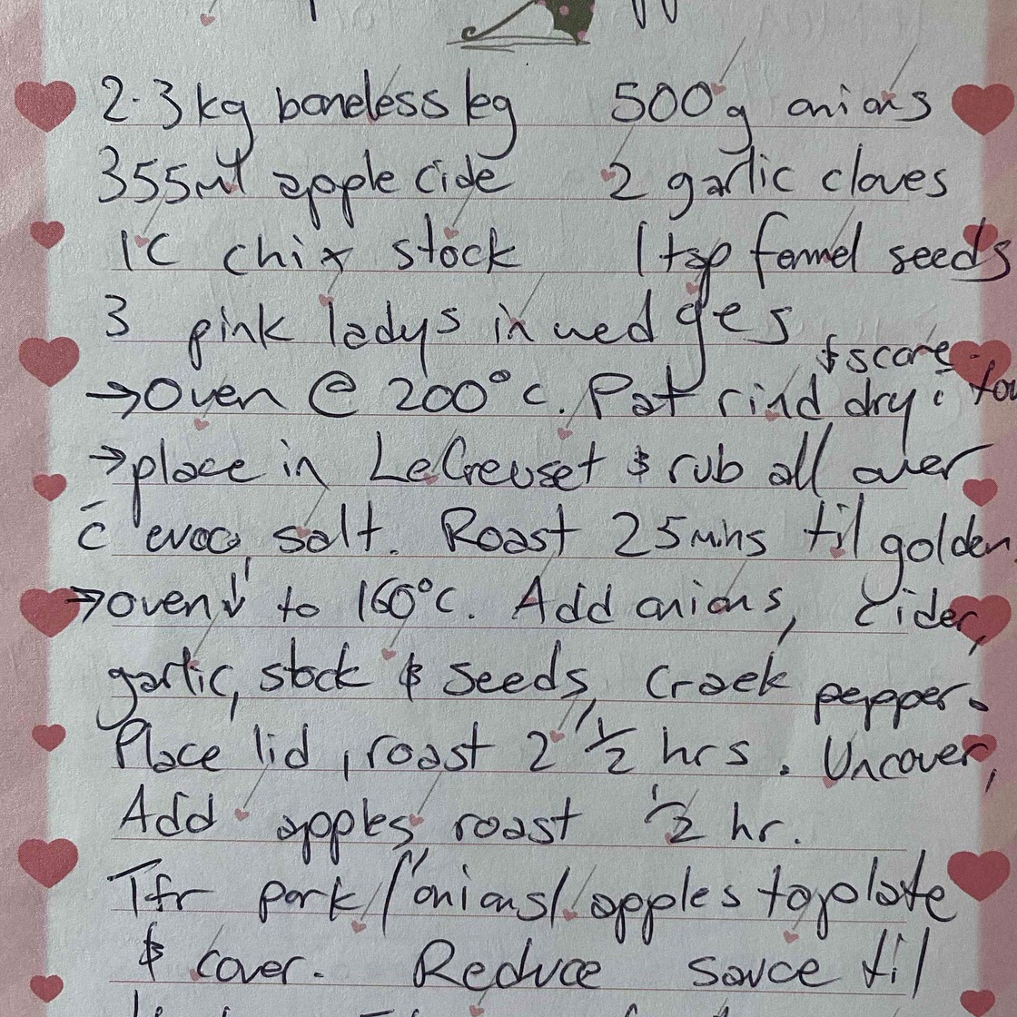 Roast pork, apples and cider 